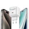 USAMS Ładowarka sieciowa 1xUSB-C ze zwijanymkablem Lighning Retractable PD+QC 35W Gan Fast Charging czarny/black XMF Series CC209TC01 (U